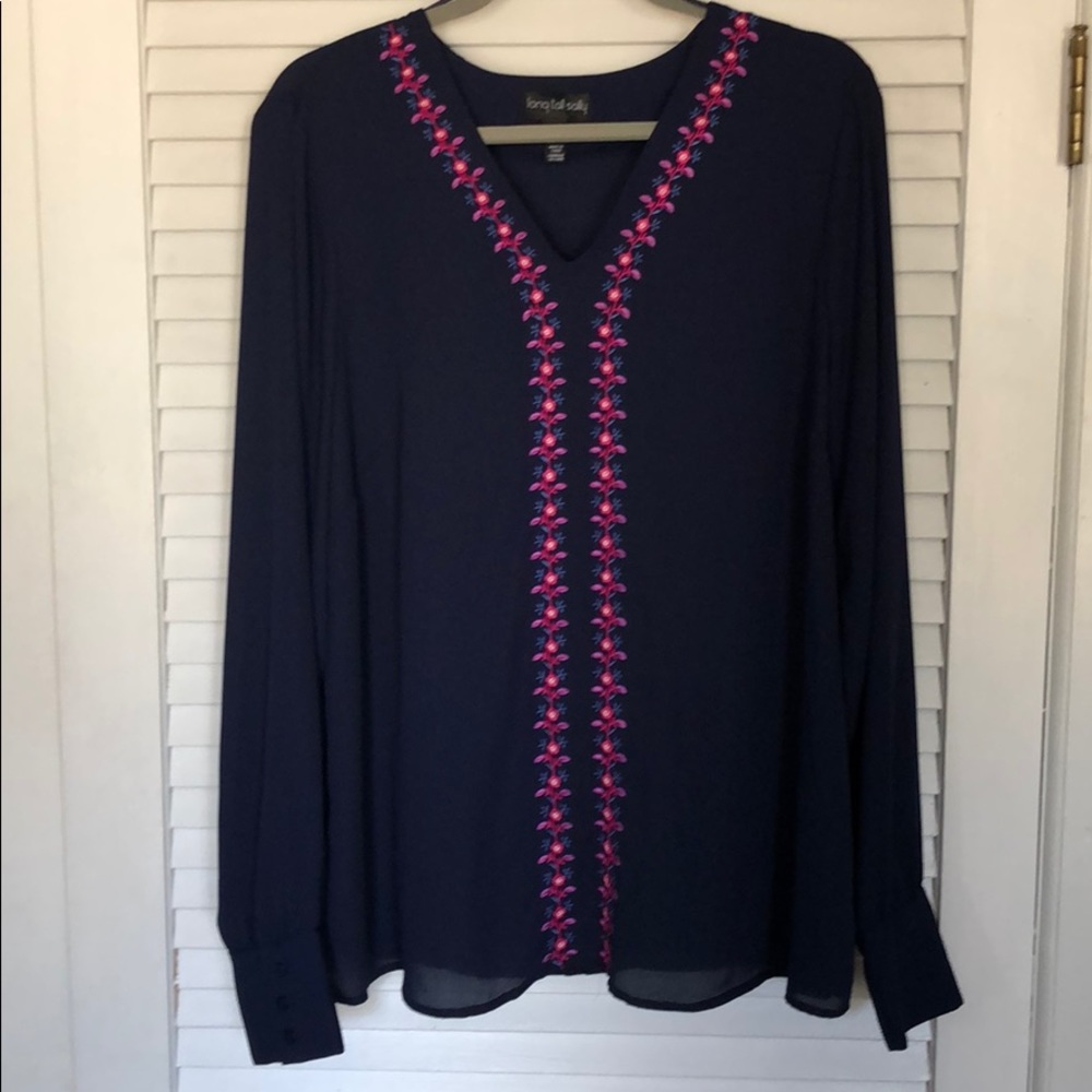Long Tall Sally Embroidered Blouse size US 14